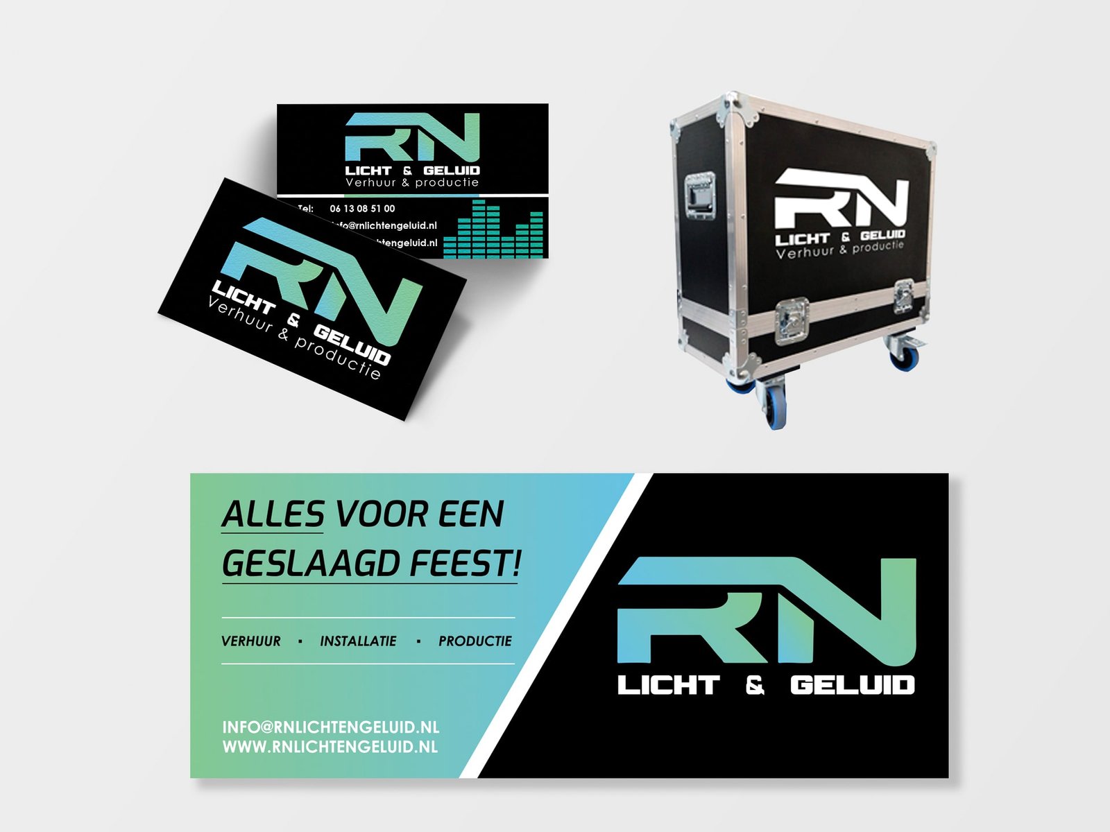 Studio Noordhoek - RN Licht en Geluid koffers en huisstijl